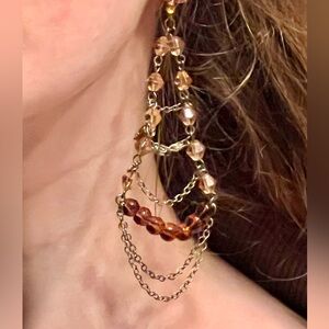 Beaded Chandelier Statement Earrings